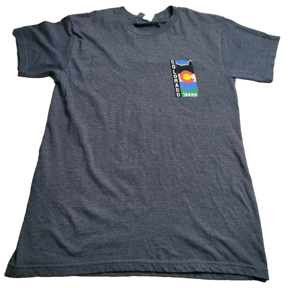 Colorado Fourteeners 14ers Blue Short Sleeve T-Shirt Men's Small‎